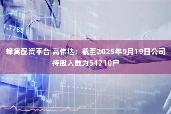 蜂窝配资平台 高伟达：截至2025年9月19日公司持股人数为54710户