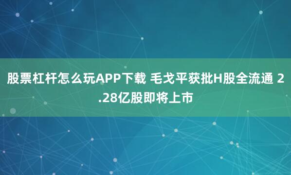 股票杠杆怎么玩APP下载 毛戈平获批H股全流通 2.28亿股即将上市