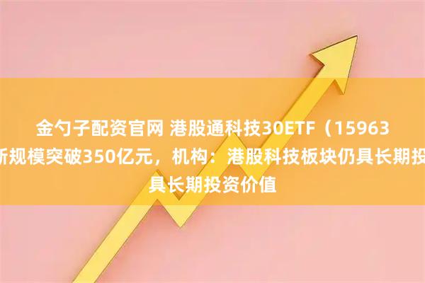 金勺子配资官网 港股通科技30ETF(159636)最新规模突破350亿元,机构:港股科技板块仍具长期投资价值